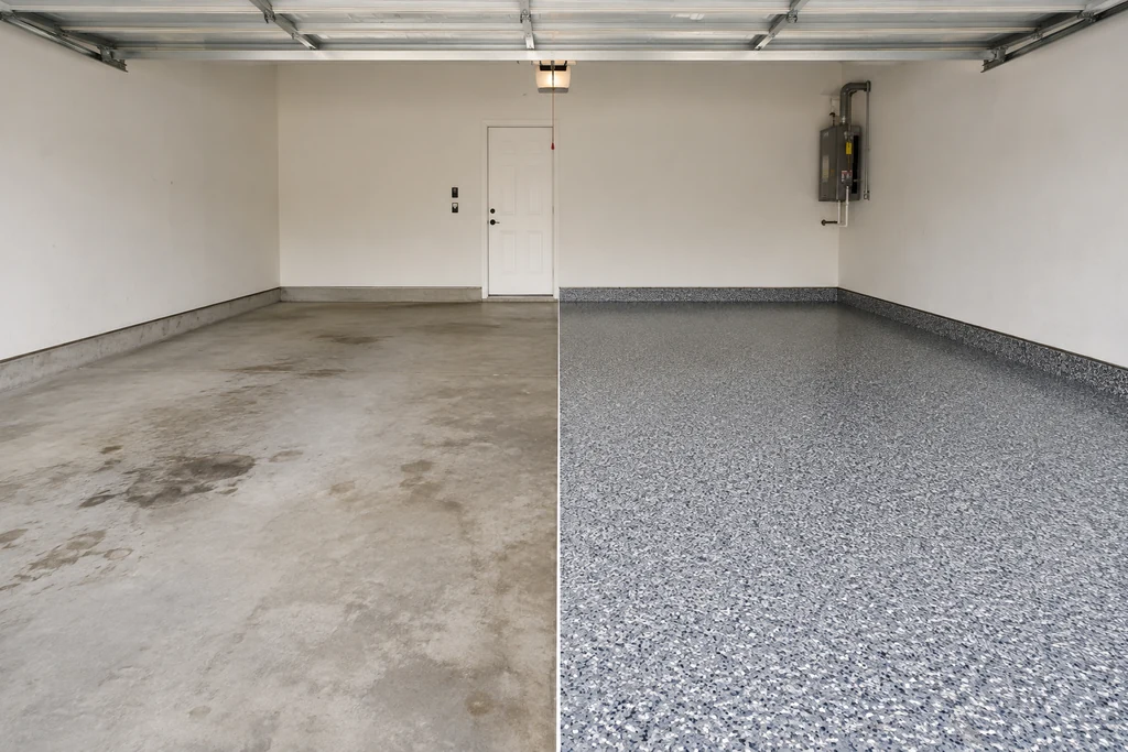 Metallic epoxy garage floor, Huntington Beach