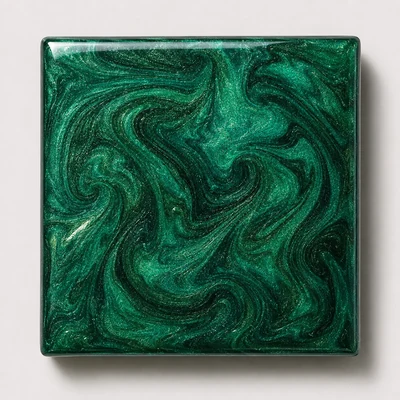 Emerald Swirl metallic epoxy garage floor swatch
