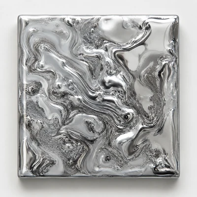 Silver Mercury metallic epoxy garage floor swatch